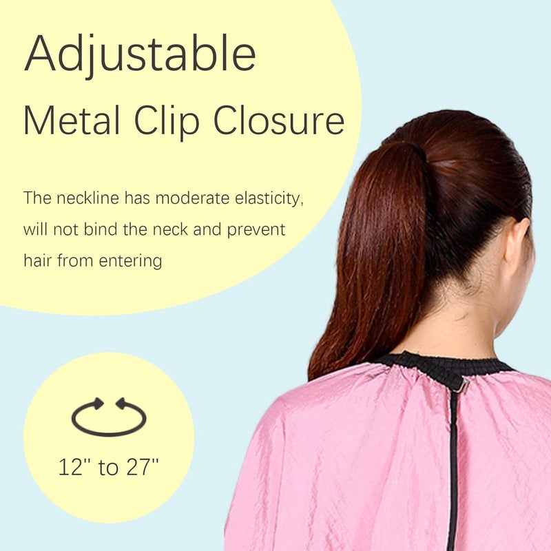 Iusmnur Barber Cape, Professional Hair Salon Cape with Adjustable Metal Clip, Shampoo Hair Cutting Cape for Barbers and Stylists - 55 x 63 inches (Pink) - Image 4